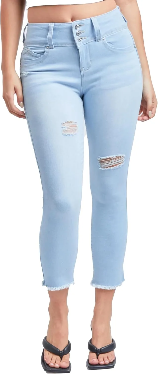 

YMI Women's Wannabettabutt джинсы с 3 пуговицами и рваным краем