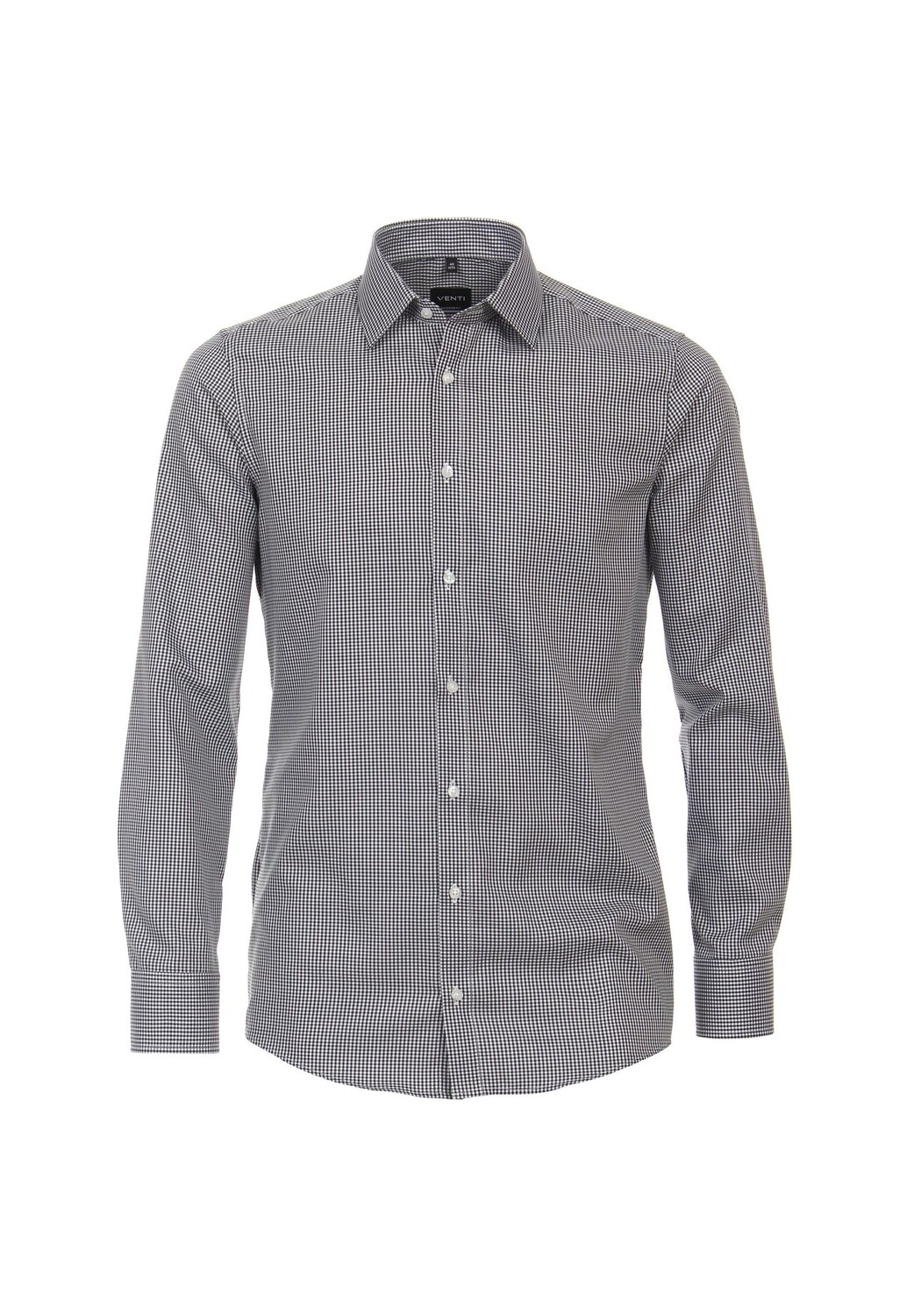 

Мужская деловая рубашка в клетку, современный крой Venti, черный