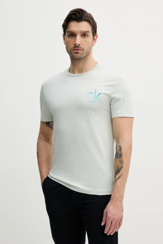 

Хлопковая футболка Calvin Klein, зеленый