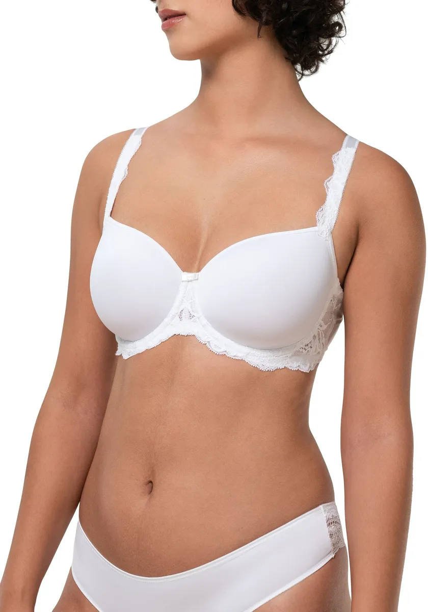 

Бюстгальтер с чашками Triumph "Amourette Charm WP", чашка B-E, чашки-спейсеры, цветочное кружево, белый