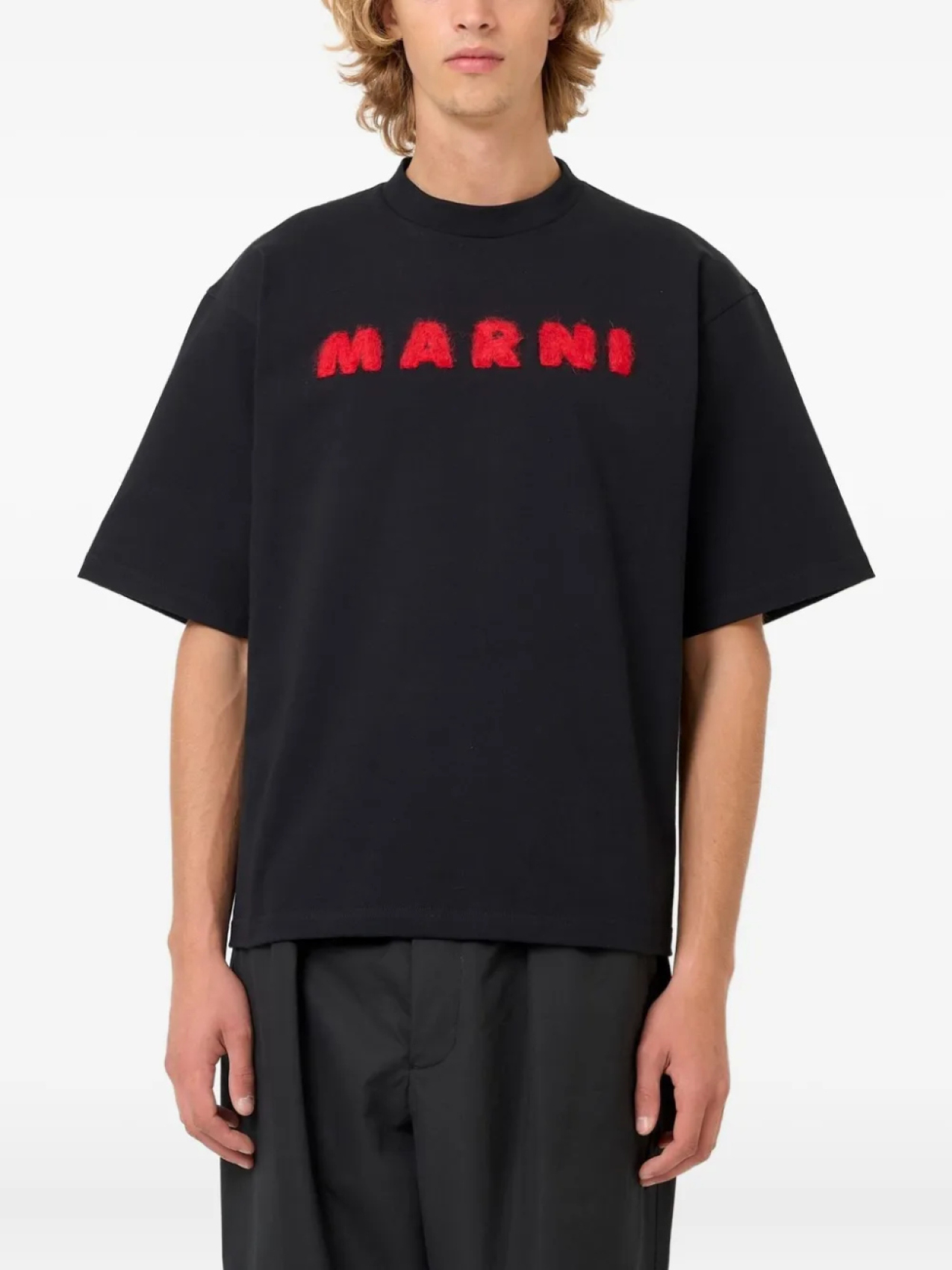 

Футболка с вышитым логотипом Marni, черный