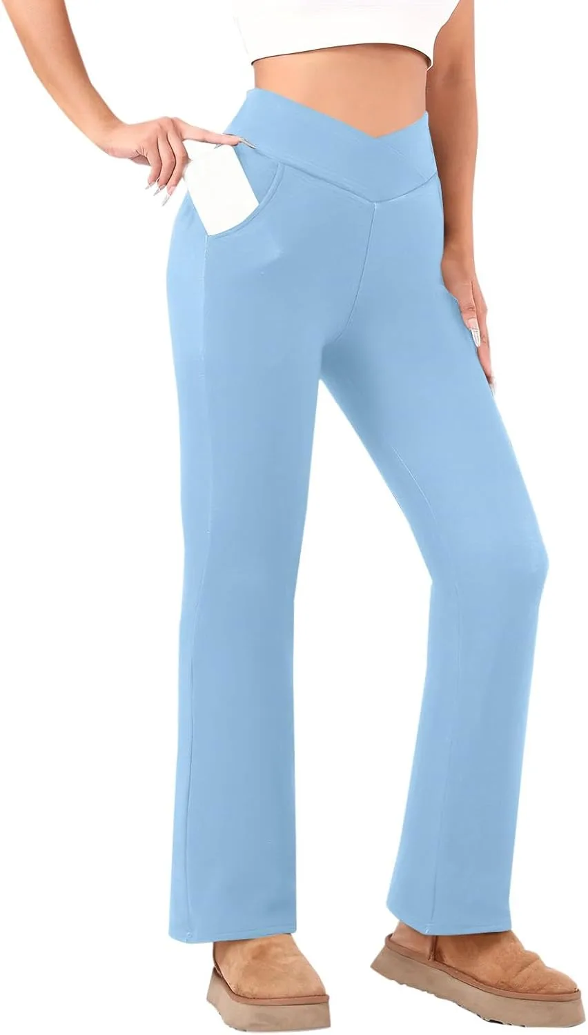 

Женские утепленные леггинсы-клеш с флисовой подкладкой и широким поясом SCRRMZO