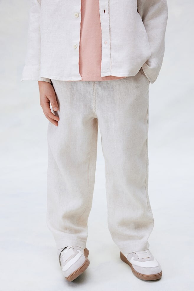 

Льняные брюки H&M, бежевый