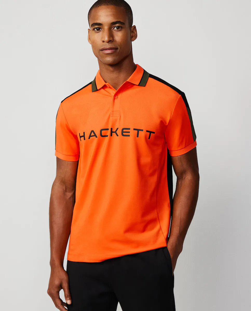 

Мужское поло из пике Hackett Sport с короткими рукавами, оранжевый