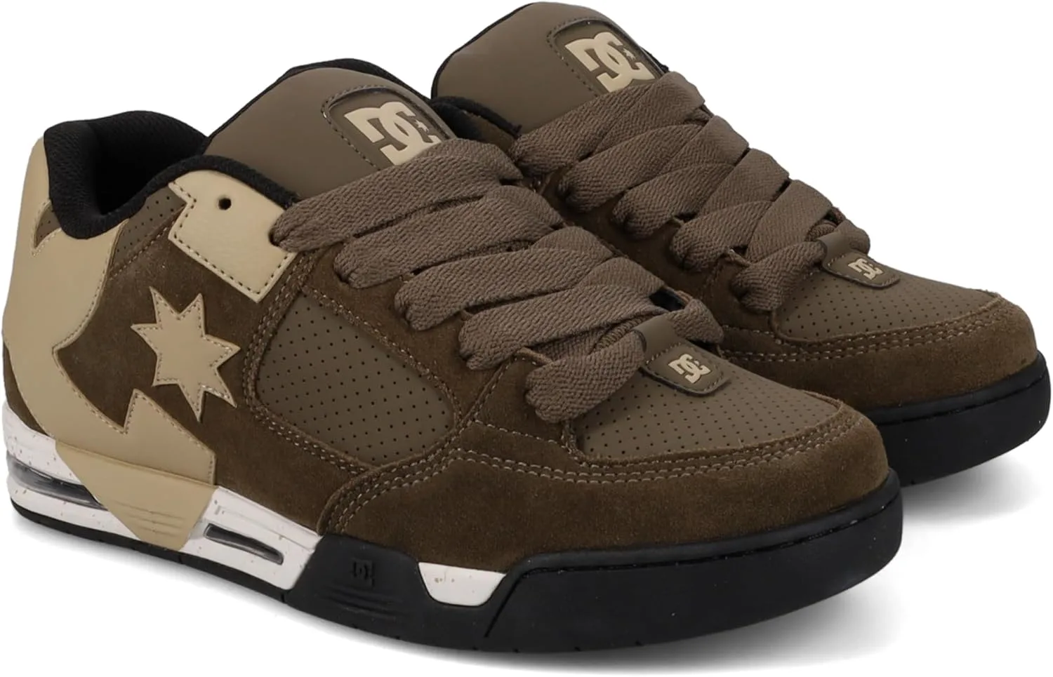 Мужские скейтбордические кроссовки DC Shoes Dc02220, черный/светло-коричневый/оливковый