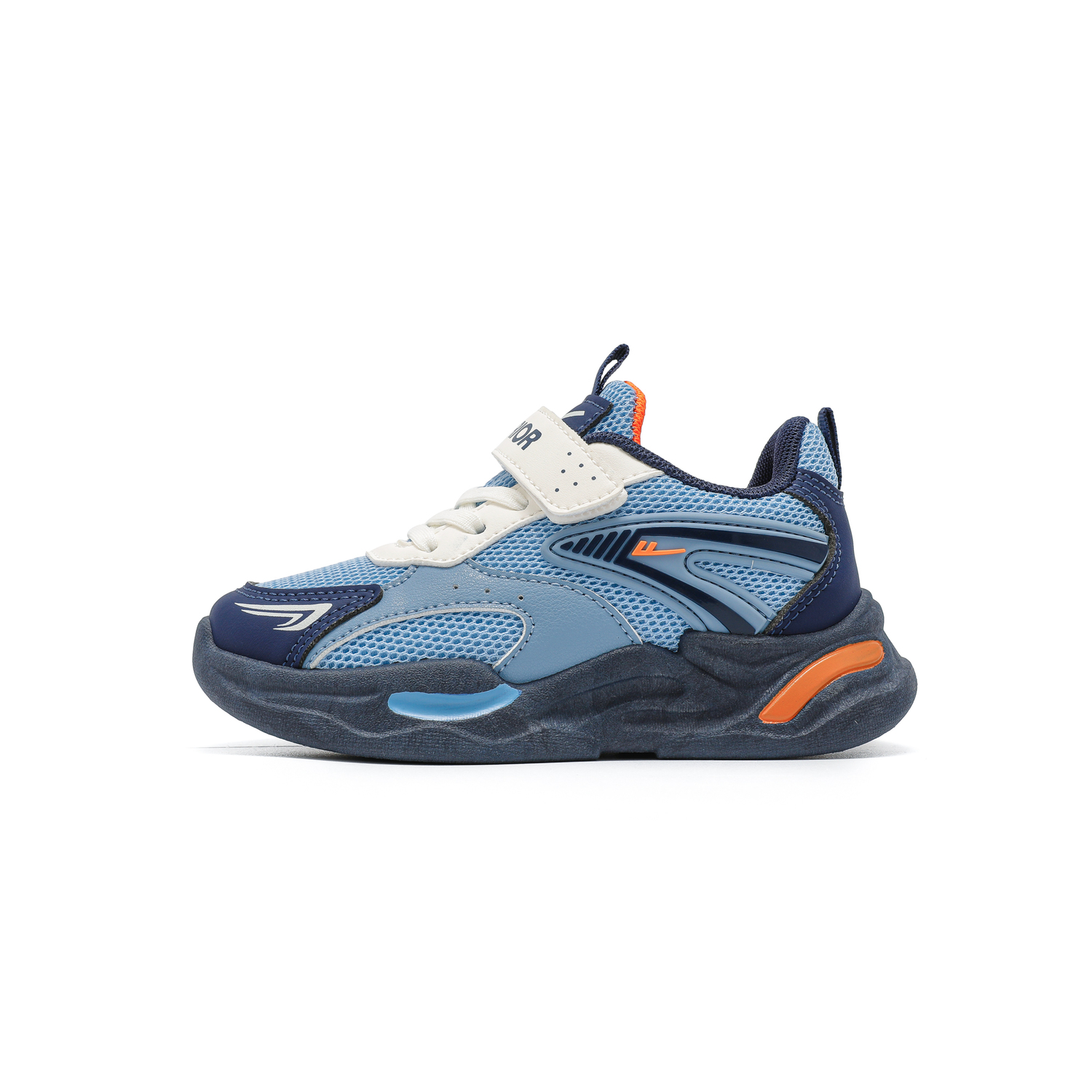 

Детские кроссовки Athletic Shoes Slip Resistant с амортизацией, дышащие, низкие, повседневные WARRIOR, светло-синий/темно-синий/бежевый