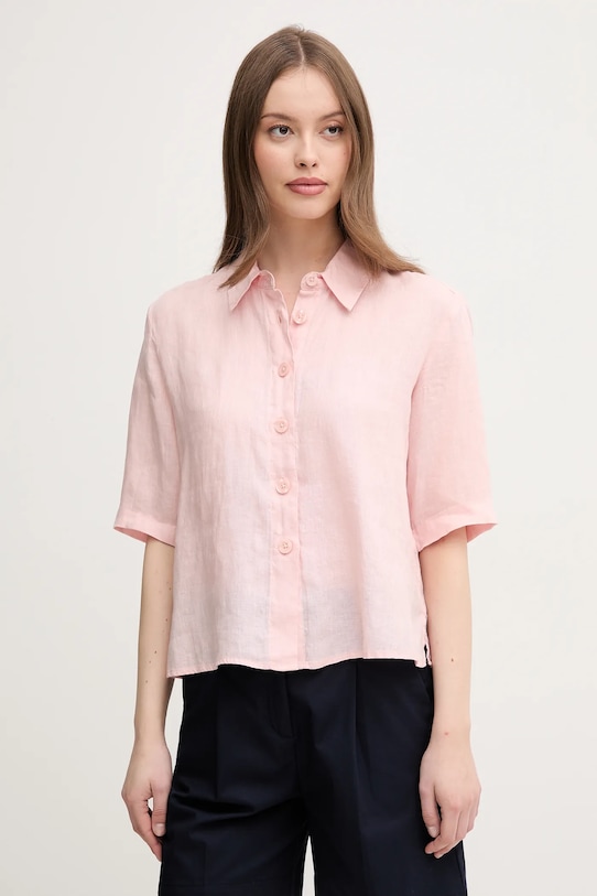 

Льняная рубашка United Colors Of Benetton, розовый