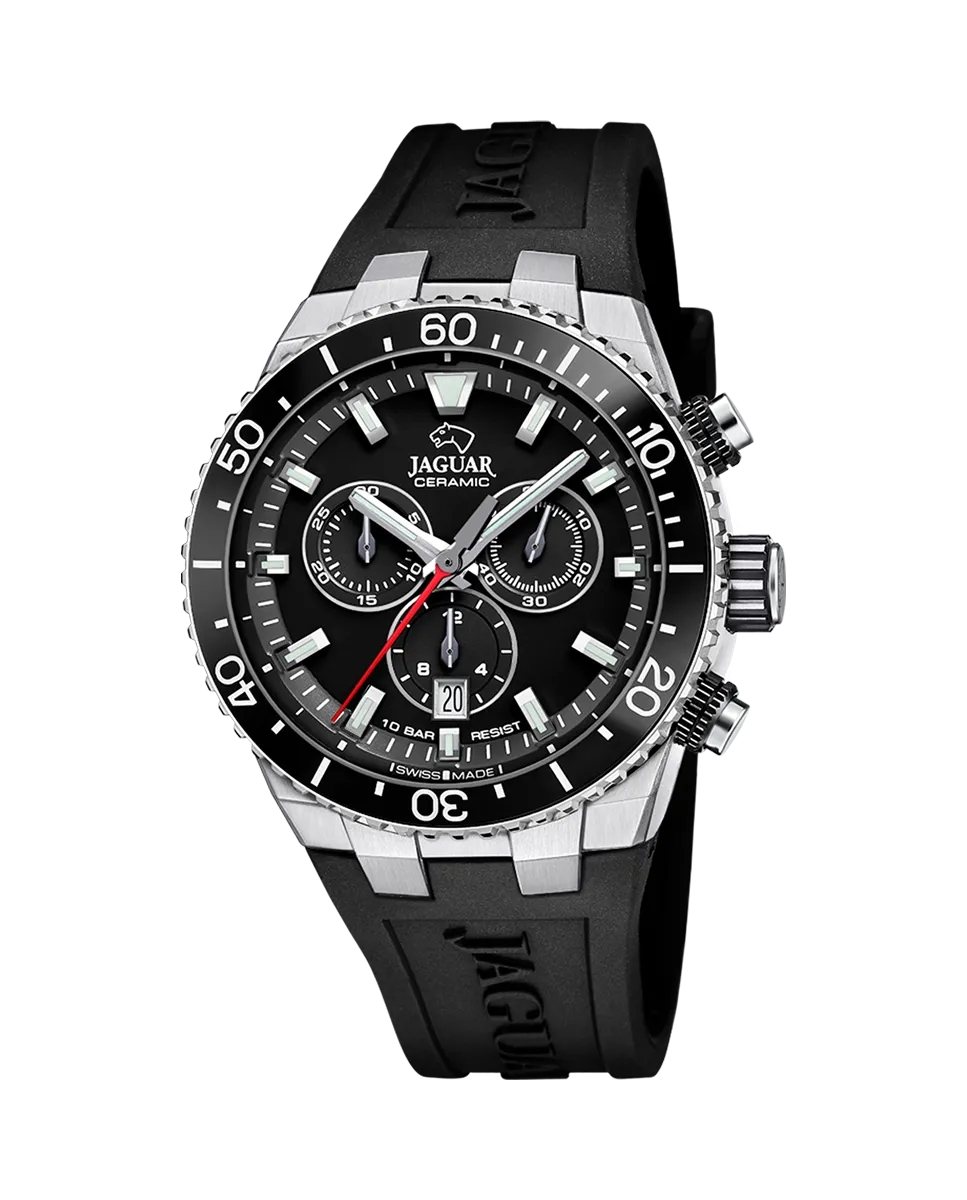 

J1021/5 Керамические мужские часы в синем каучуке Jaguar, синий