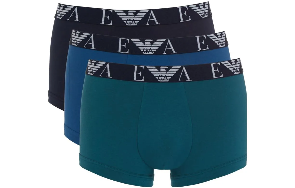 EA Boxer Shorts Men's 3 Pack EMPORIO ARMANI, 3 pack (зеленый+синий+черный)