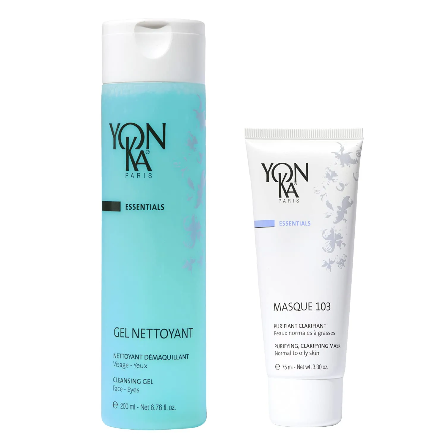 Набор Yon-Ka Gel Nettoyant Facial Cleanser и Masque 103: нежный пенящийся гель для умывания и маска-детокс для жирной и проблемной кожи, 2 шт, 200 мл и 93 г