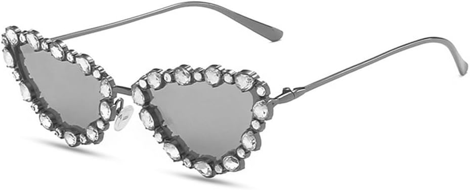 

Роскошные женские солнцезащитные очки «кошачий глаз» с кристаллами, модные мужские солнцезащитные очки в металлической оправе с градиентным зеркальным покрытием и защитой от УФ-излучения UV400 TKKTLLT, Gun Silver Mirror