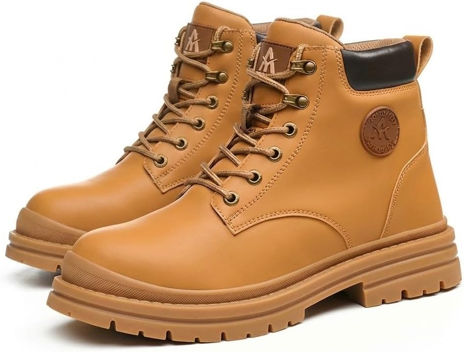 

Мужские защитные ботинки FLOWERGIRR с стальным носком, высокой голенью, антипрокольной стойкой кевларовой подошвой, термостойкие ботинки для сварочных работ, коричневые, черные, желтые, размер US