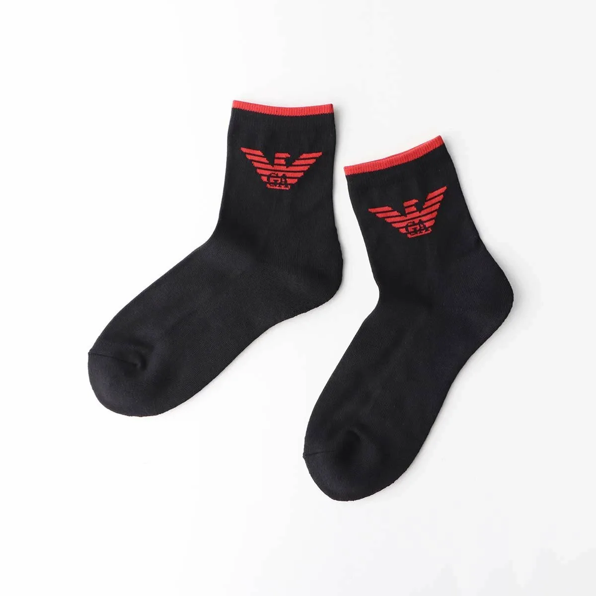 [Набор из 3 шт.] Повседневные носки Eagle с коротким ворсом Emporio Armani, 03. Black x 3 — фото 2