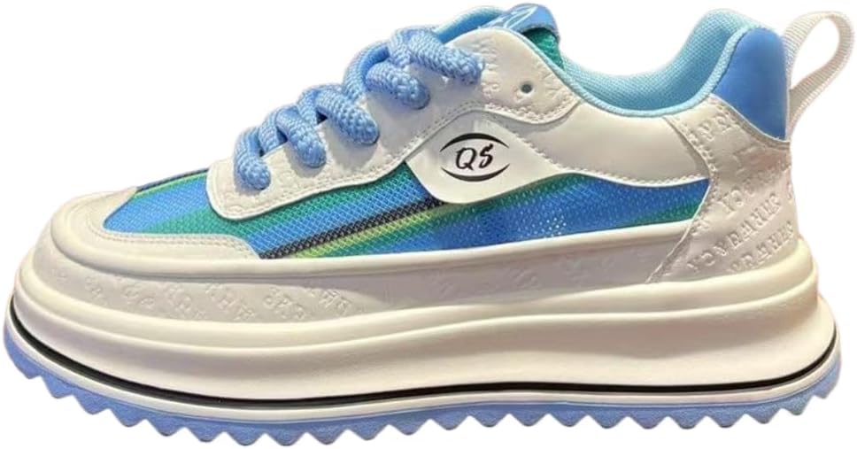 

Мужские кроссовки для бега и повседневной носки с нескользящей подошвой, спортивные кеды для тренажерного зала, дышащий верх из сетки, толстая подошва, обувь с приподнятой пяткой Lexamen, синий