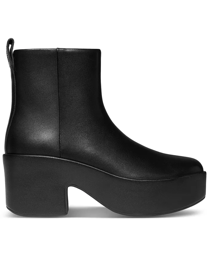 Женские ботильоны на платформе с кожаным верхом и каблуком Fitflop, черный — фото 2