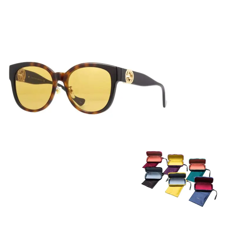 

GUCCI Круглые солнцезащитные очки с цепочкой, Brown