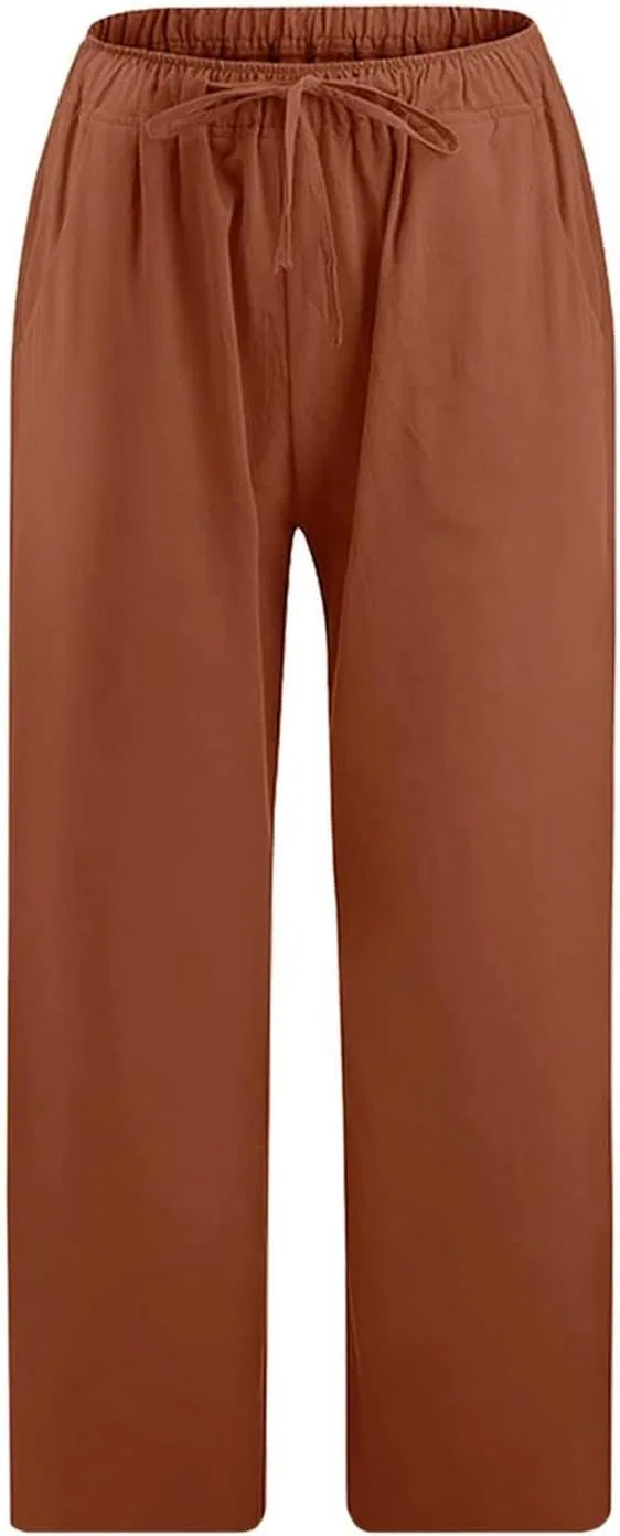 Брюки Casual из льна, кофе — фото 4