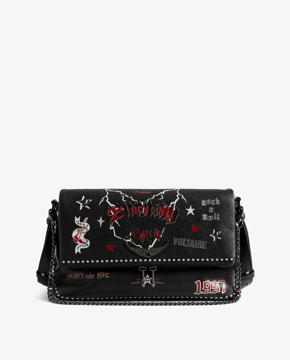 

Rocky II Кожаный клатч в стиле панк Zadig & Voltaire, черный