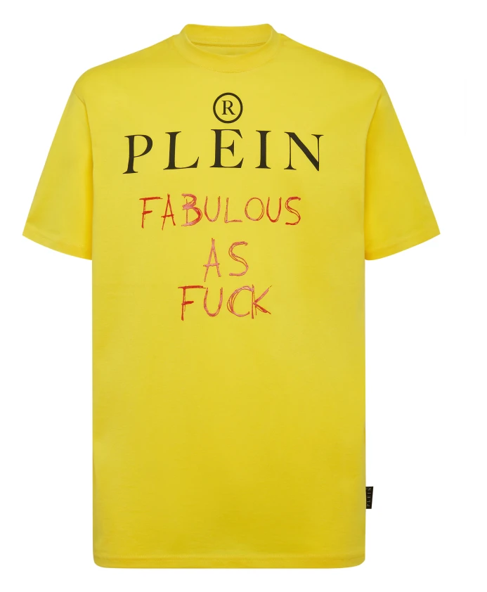 

Футболка с круглым вырезом, размер S. Philipp Plein, желтый