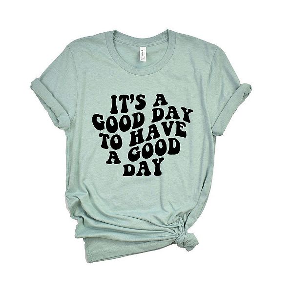 

Футболка с принтом It's a good day to have a good day Simply Sage Market, Seafoam, Зеленый, Футболка с принтом It's a good day to have a good day Simply Sage Market, Seafoam