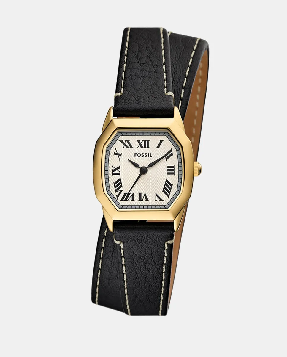 

Женские часы Harlow ES5404 из черной кожи Fossil, черный