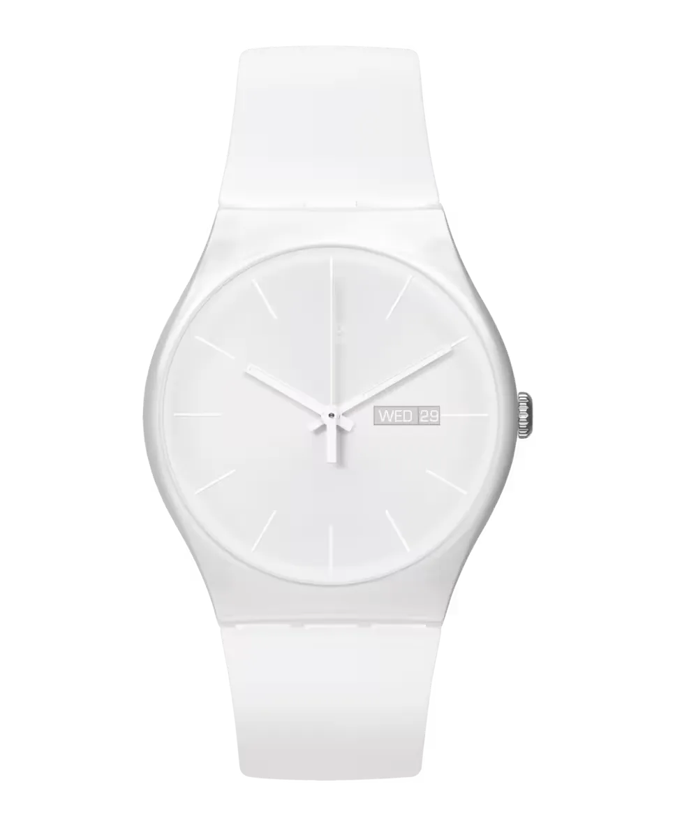 

Белые часы Rebel на белом силиконовом ремешке Swatch, белый