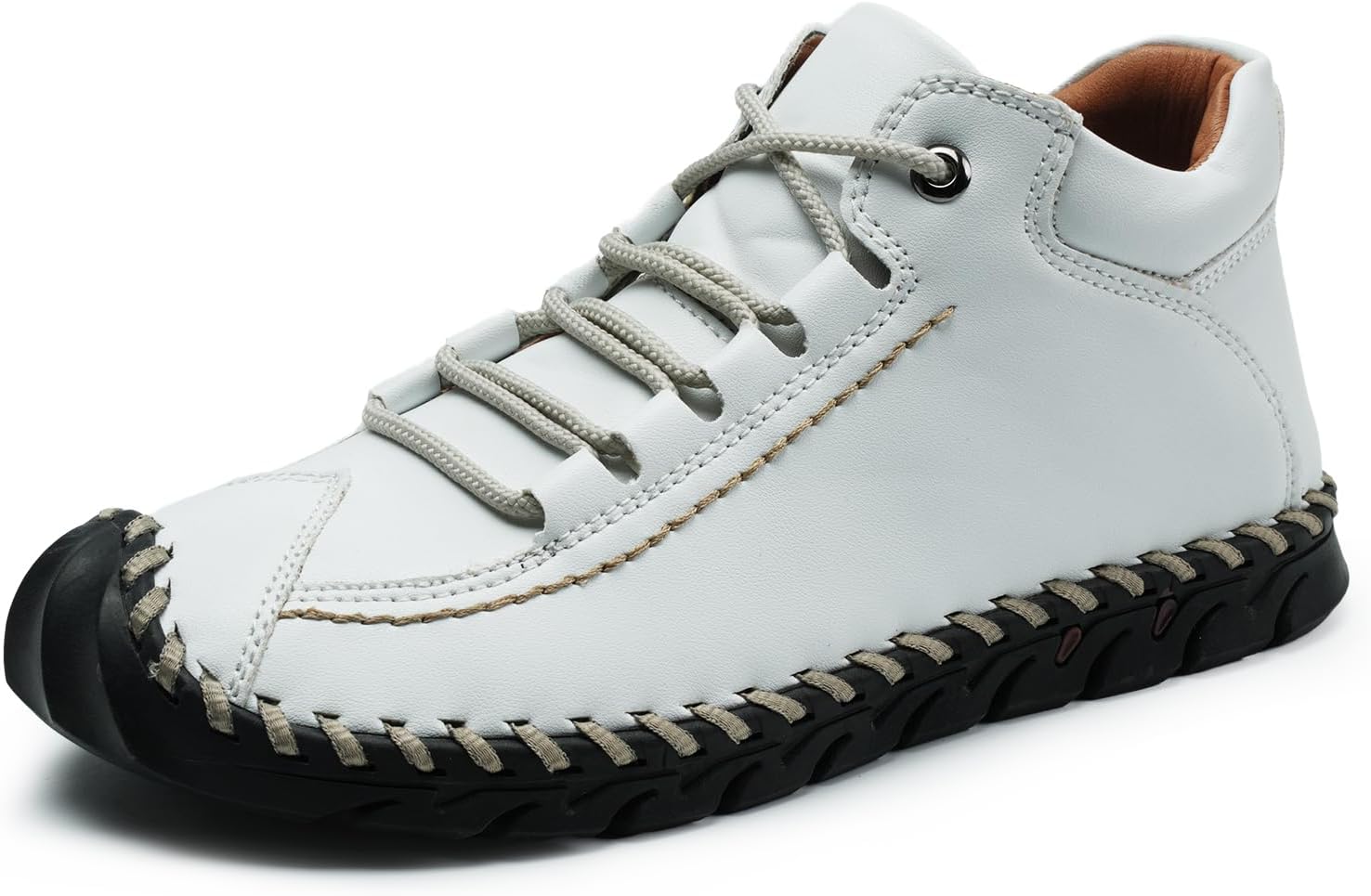 

Ботинки-чукка, повседневные модные ботинки-оксфорды, кожаные ботинки на шнуровке, классические ботинки до щиколотки для мужчин, легкие, изготовлены вручную Luodenglang, белый