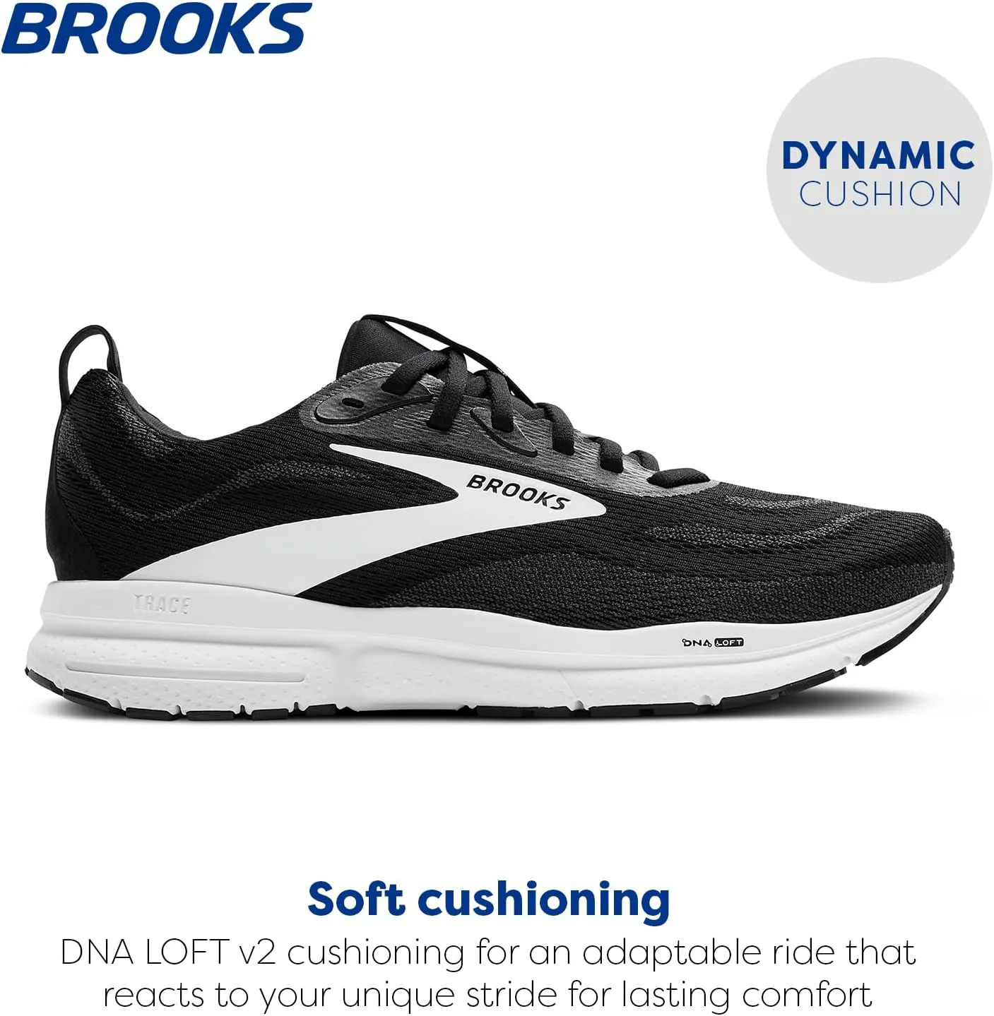 Мужские нейтральные беговые кроссовки Brooks Trace 4, черный/серый/белый — фото 3