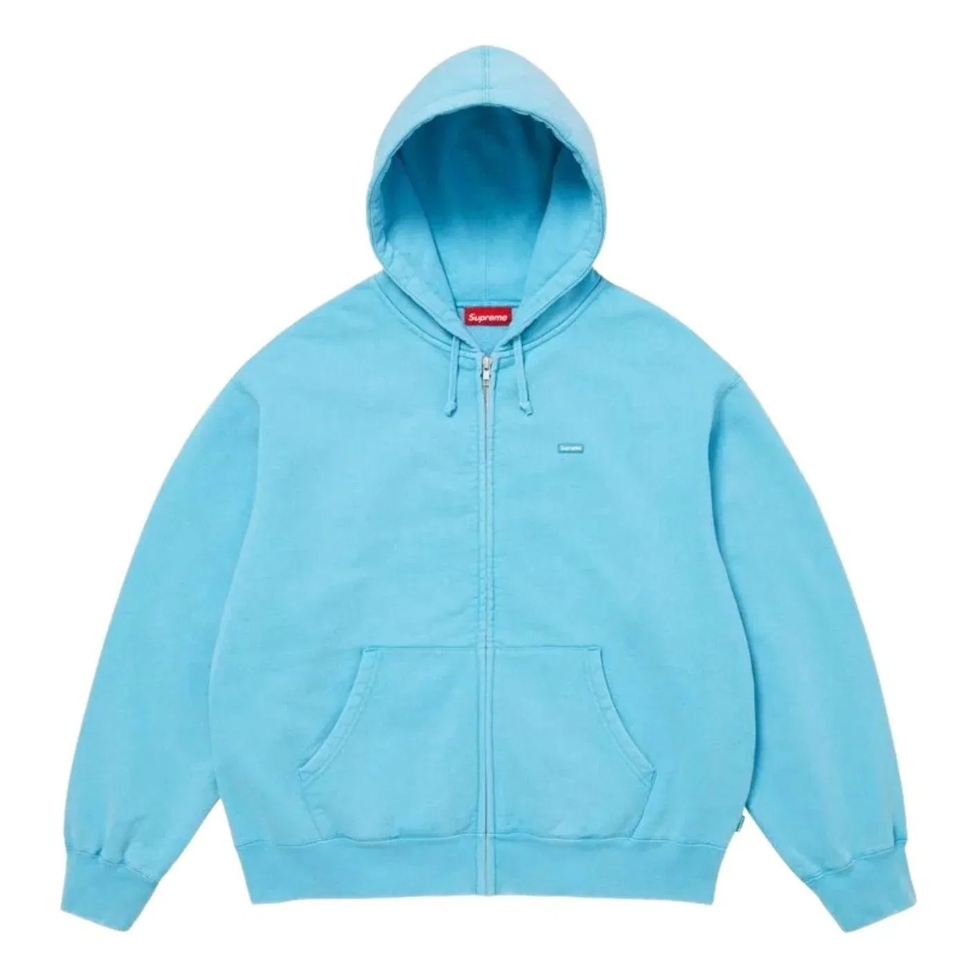Толстовка Supreme SS26 Small Box Zip Up Hooded Sweatshirt 'Light Blue' SUP-SS26-122-BLU, синий