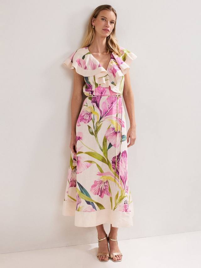 

Платье миди Matilda с рюшами и цветочным принтом Phase Eight, Multi