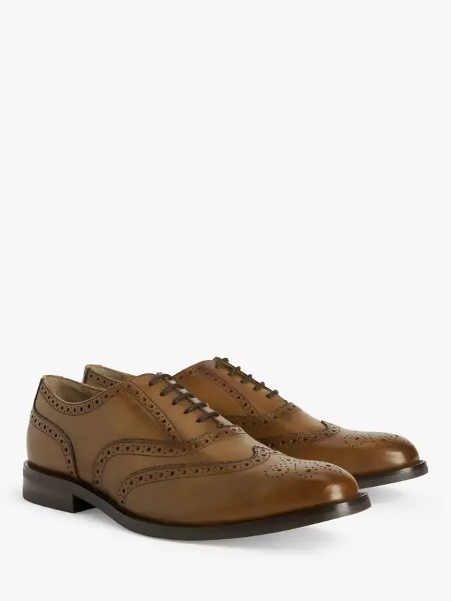 Кожаные броги John Lewis, Brown Tan — фото 3