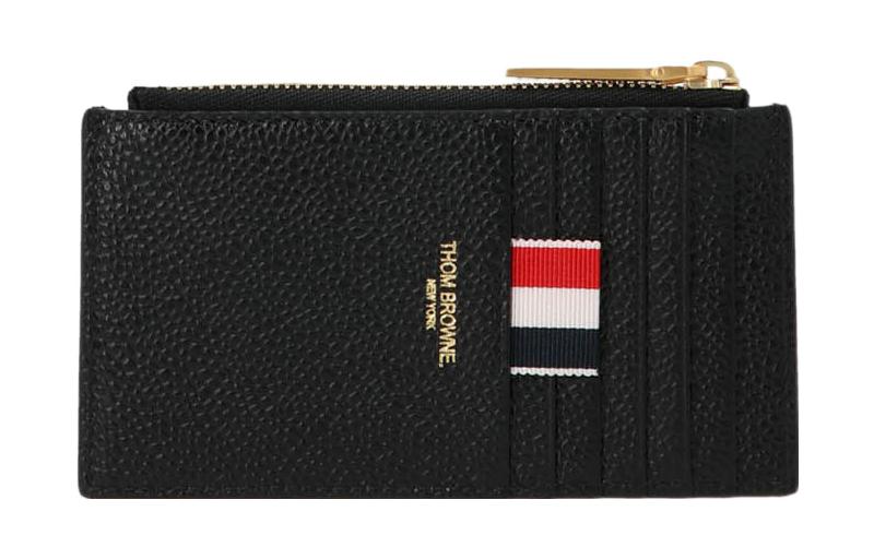 

Кошелек из коровьей кожи мужской черный THOM BROWNE