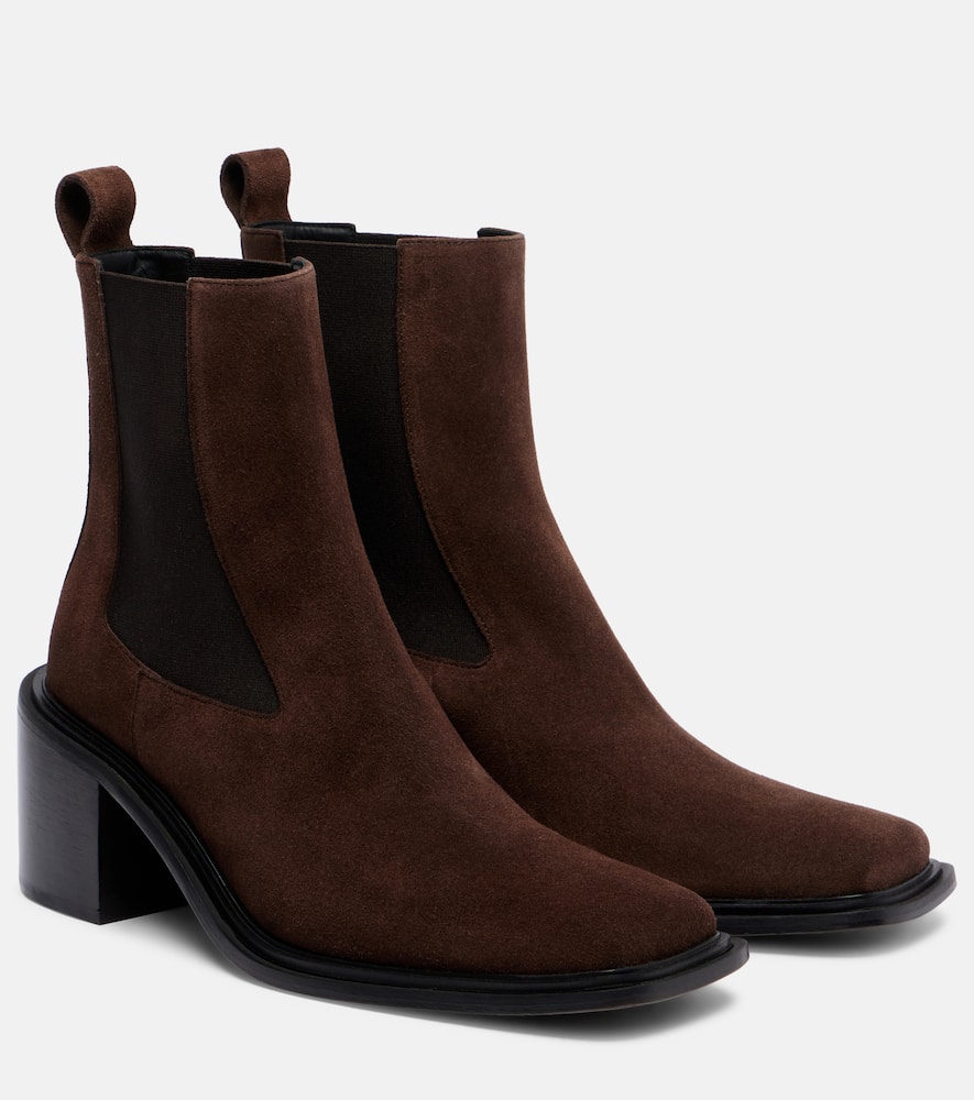 Ботильоны Dallas 60 из замши Souliers Martinez, Dark Brown
