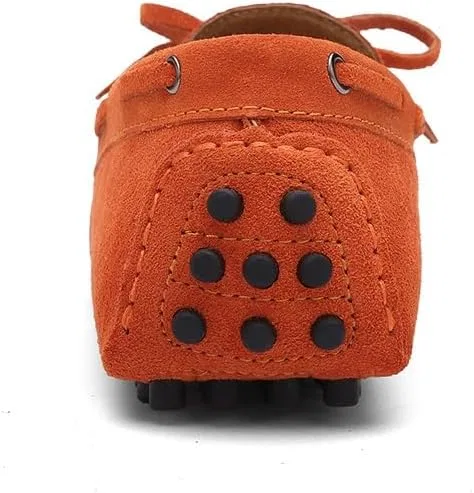 Мокасины мужские, замшевая кожа, Loafers for Men, оранжевый PUGHGAETZF — фото 4