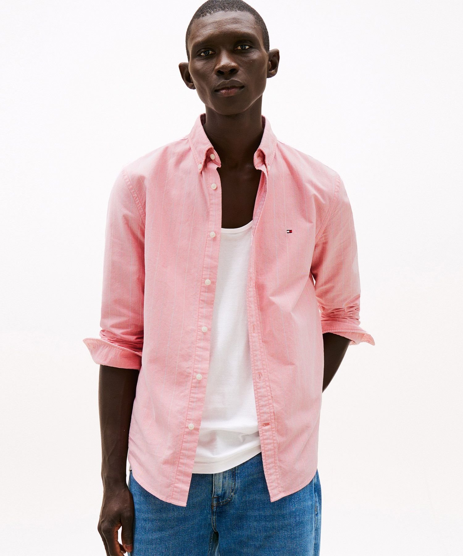 Рубашка Hilfiger Oxford Fine Stripe TOMMY HILFIGER, Red 0EV