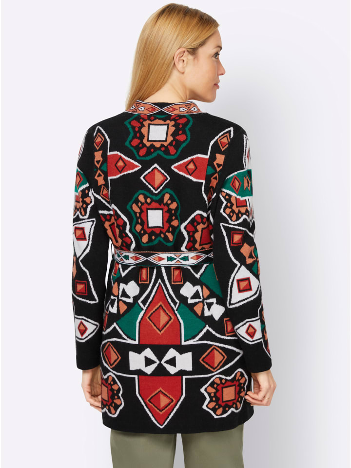 

Жаккардовый кардиган черного цвета с узором папайи Heine