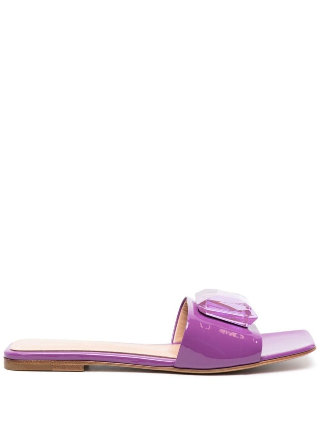Gianvito Rossi шлепанцы Jaipur с кристаллами, фиолетовый