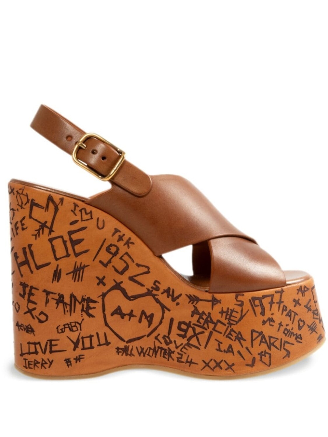 Кожаные сандалии Chloé, коричневый