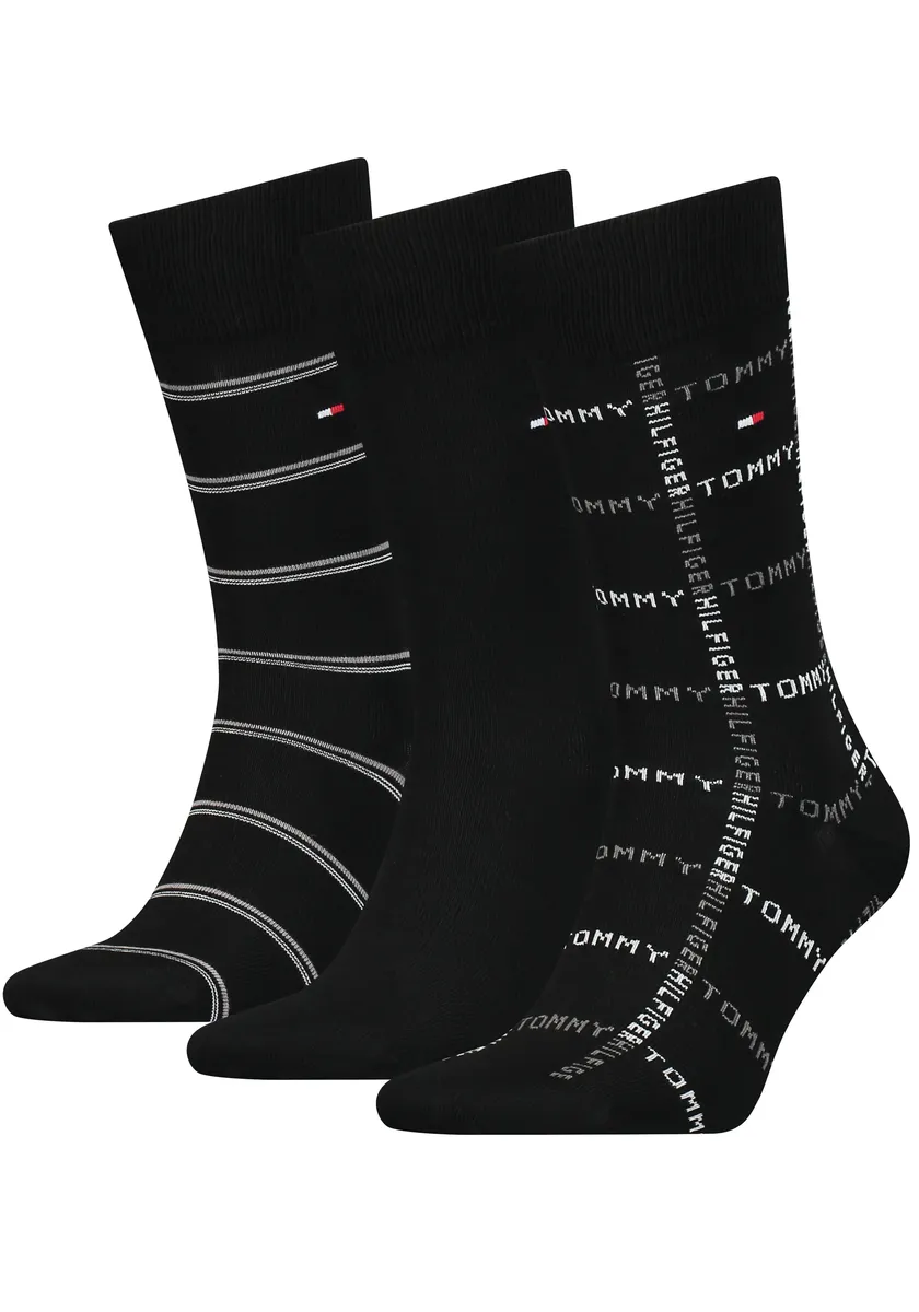 

Носки Tommy Hilfiger (3 шт.) с вышитым логотипом, черный