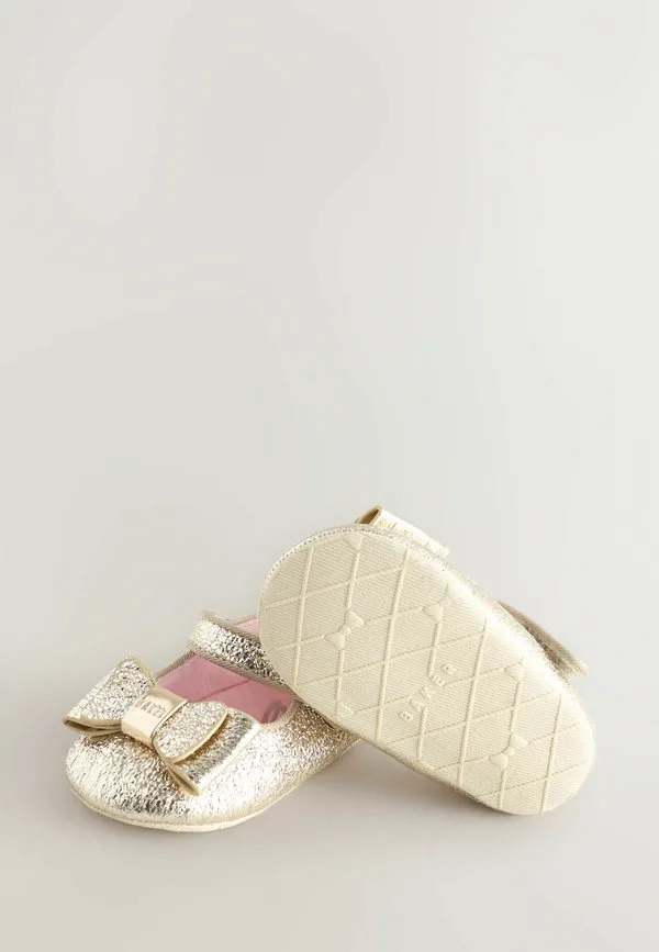 Детские туфли-мэри-джейн стандартного кроя с бантом Baker By Ted Baker, Gold — фото 3