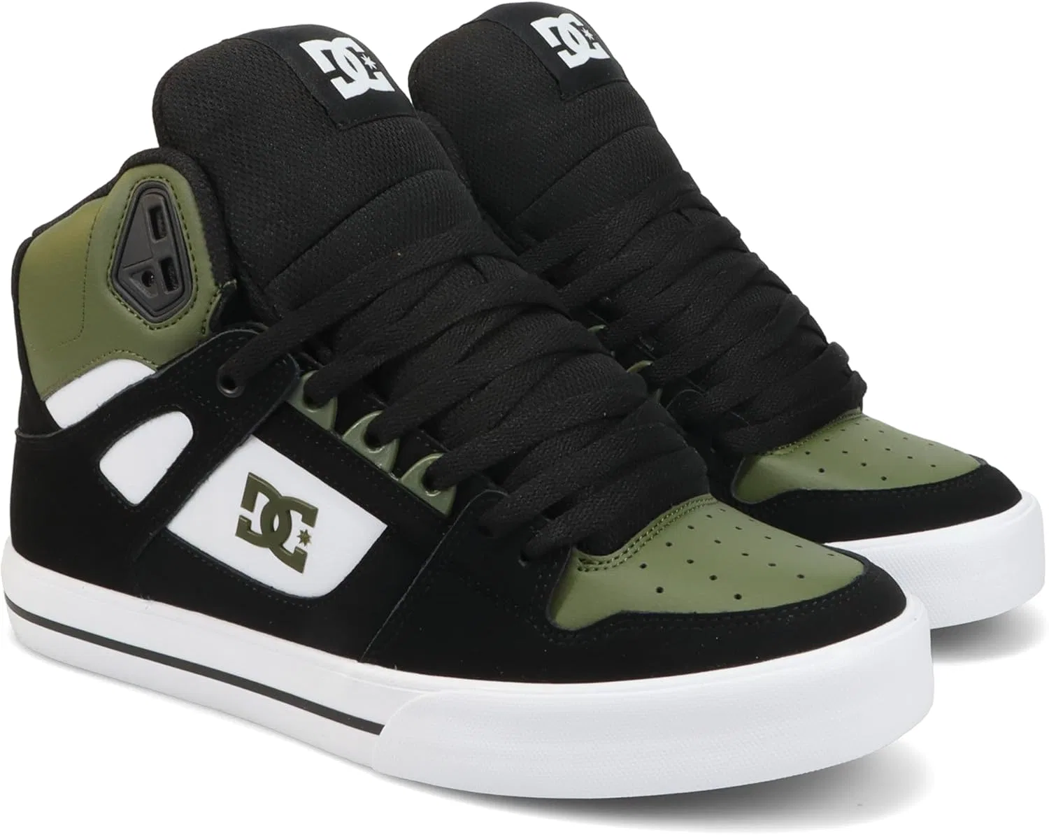 Кроссовки для скейтбординга DC Shoes Pure HIGH TOP WC, цвет Olive/Black/White