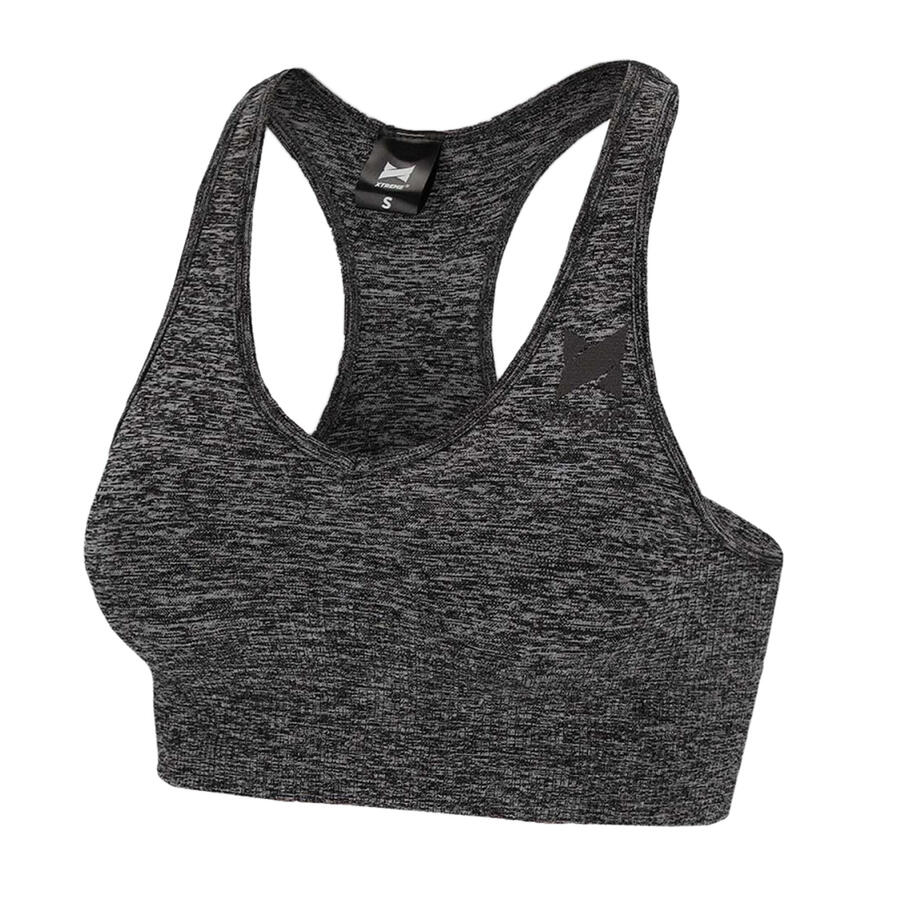 

BLACK SNAKE Женский укороченный топ с борцовкой | Спортивный бюстгальтер | Бюстье | Антрацитовый меланж