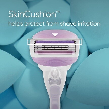 Лезвия для бритвы Comfortglide Breeze для женщин, 8 сменных стержней для лезвий, смазывающая полоска с растительными маслами, 2 гибких гелевых стержня, Gillette — фото 3