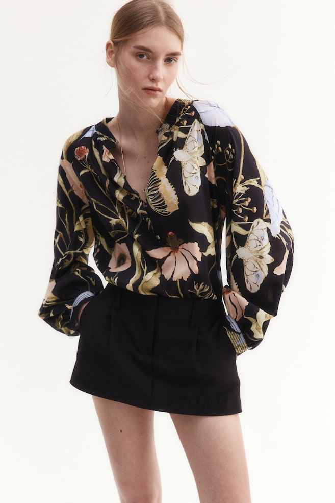 

Блузка с воротником-стойкой H&M, мультиколор
