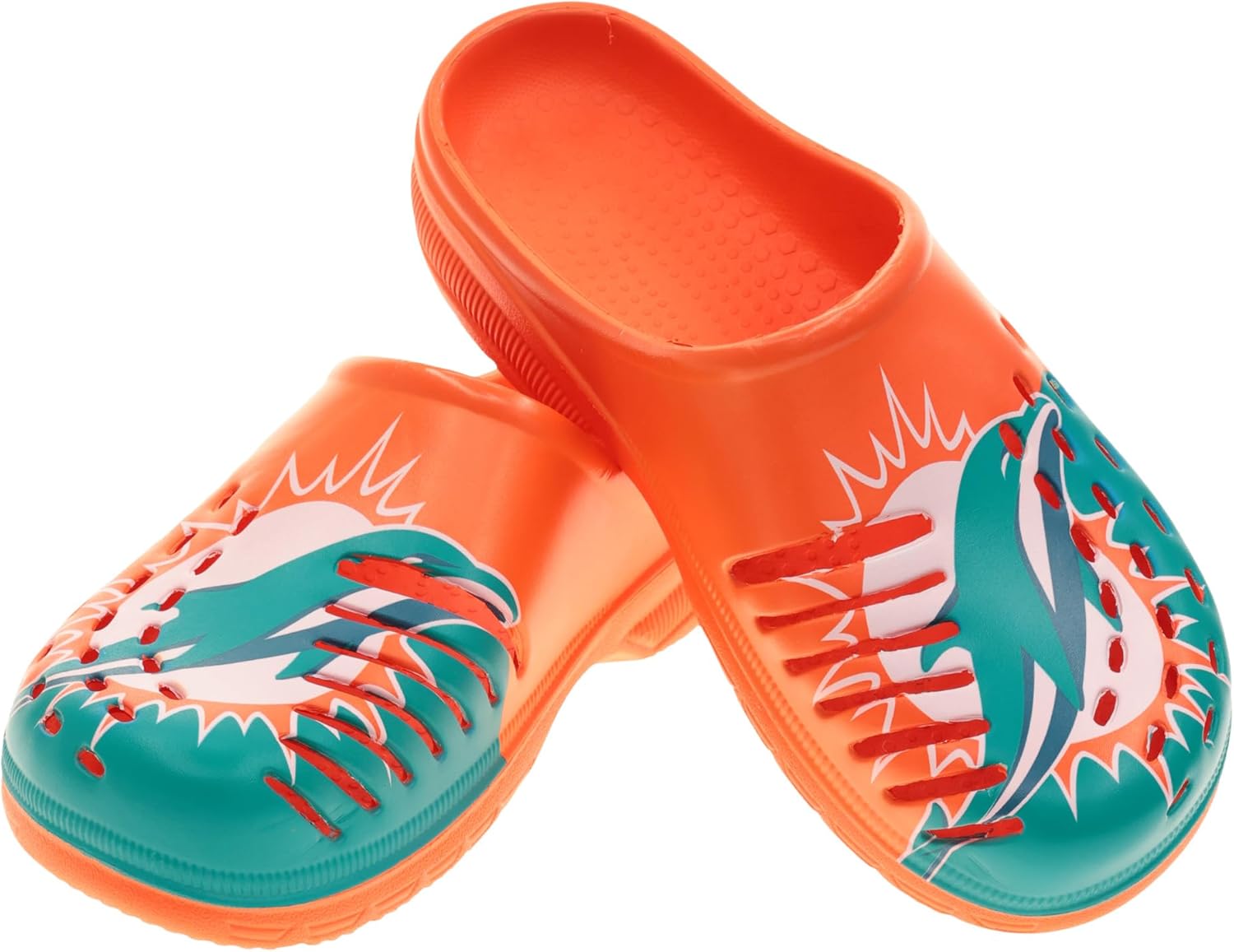 

Мужские сабо FOCO NFL с крупным логотипом команды, удобные водонепроницаемые слипоны, Miami Dolphins