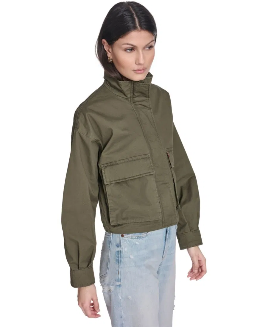 Женская укороченная куртка из армейской одежды Levi's, Olive — фото 3