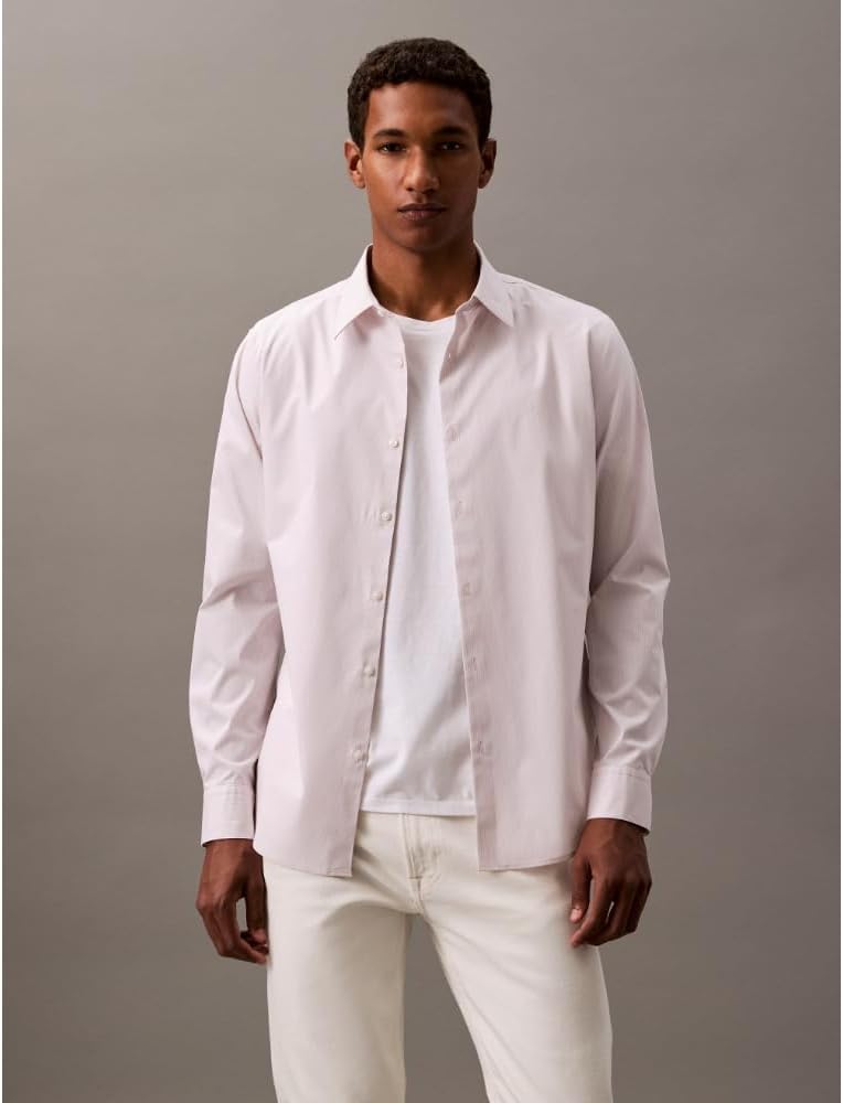 Мужская рубашка на пуговицах Calvin Klein, Gray Lilac — фото 3