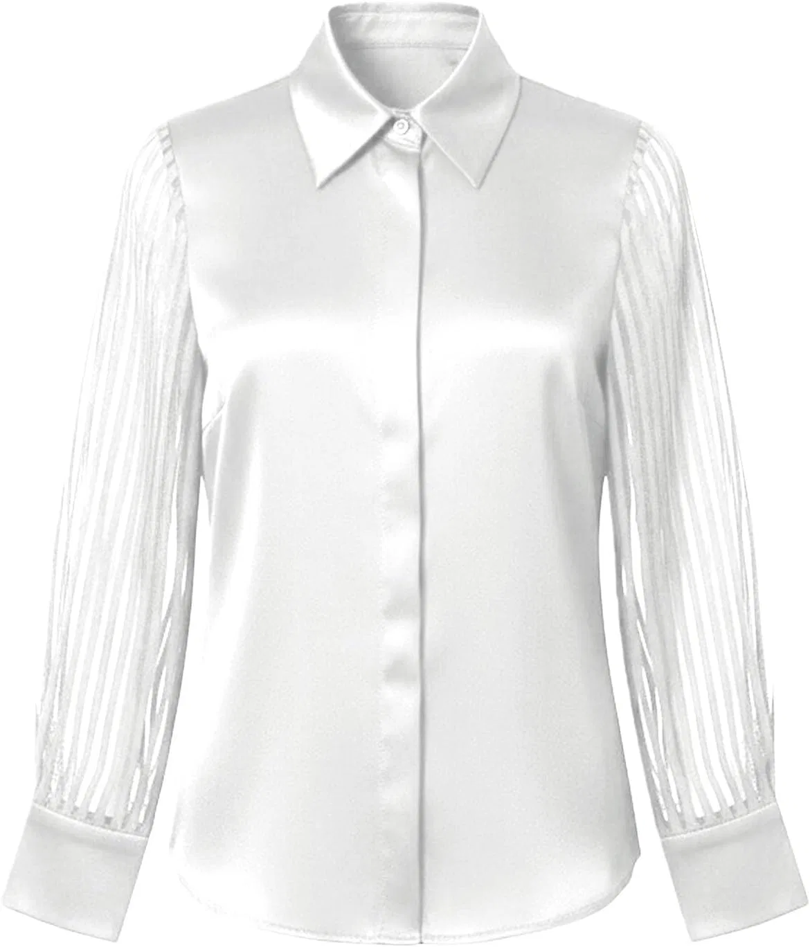 Блуза, женская, button-down shirt, белый — фото 3