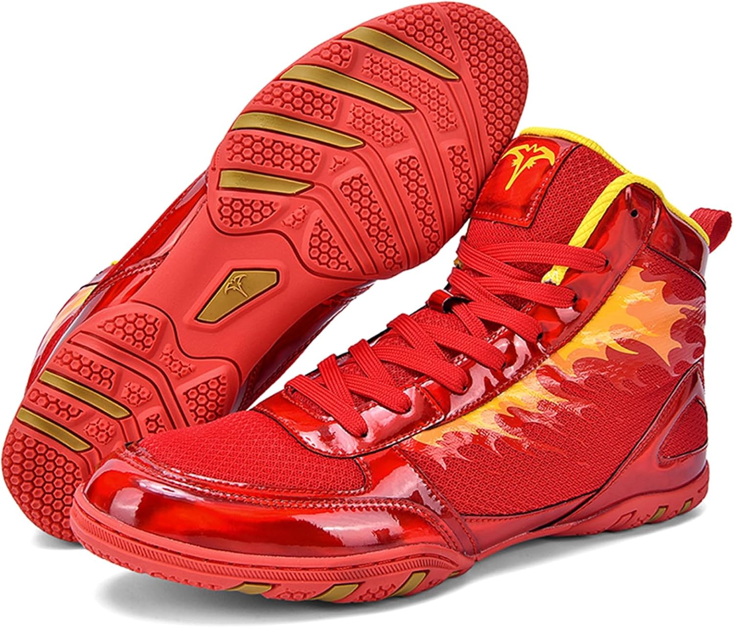 

Боксерские кроссовки для мужчин с высоким голенищем, борцовские и боевые кроссовки, тренировочные, дышащие, для тяжелой атлетики, бодибилдинга, становой тяги и пауэрлифтинга Hiuzylqx, красный