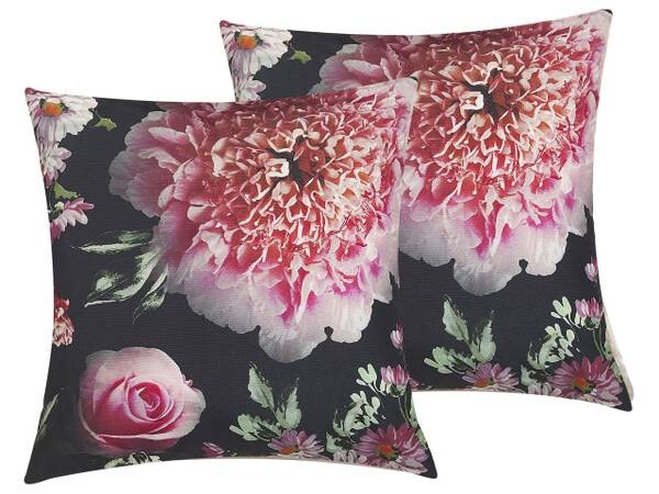 

Подушка Beliani 2 шт HEDERA, 45x45x45 см цвет schwarz/grün/pink/weiß
